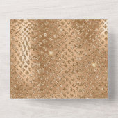 Gouden Glam Glitter Snake Skin All In One Uitnodiging (Achterkant)