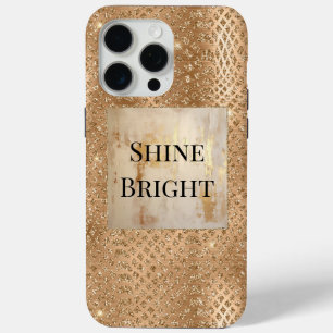 Gouden Glam Glitter Snake Skin iPhone 15 Pro Max Hoesje
