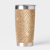Gouden Glam Glitter Snake Skin Geïsoleerde Drinkbeker (Links)