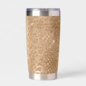 Gouden Glam Glitter Snake Skin Geïsoleerde Drinkbeker (Achterkant)