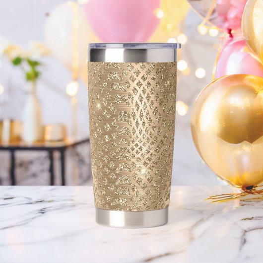 Gouden Glam Glitter Snake Skin Geïsoleerde Drinkbeker (Vrijgezellenfeest)