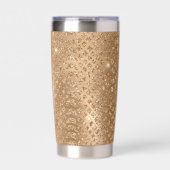 Gouden Glam Glitter Snake Skin Geïsoleerde Drinkbeker (Voorkant)