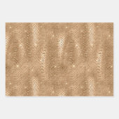 Gouden Glam Glitter Snake Skin Inpakpapier Vel (Voorkant 2)