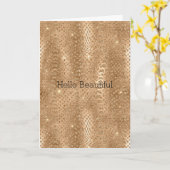 Gouden Glam Glitter Snake Skin Kaart (Gele Bloem)