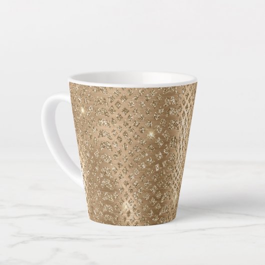 Gouden Glam Glitter Snake Skin Latte Mok (Linkerhoek)