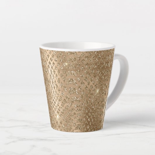 Gouden Glam Glitter Snake Skin Latte Mok (Rechterhoek)