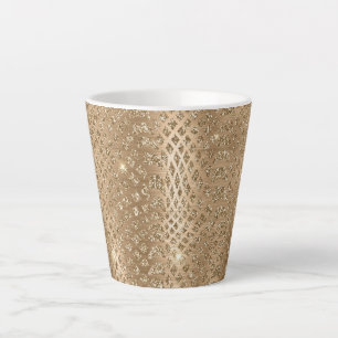 Gouden Glam Glitter Snake Skin Latte Mok