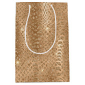 Gouden Glam Glitter Snake Skin Medium Cadeauzakje (Voorkant)
