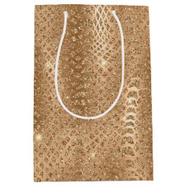 Gouden Glam Glitter Snake Skin Medium Cadeauzakje