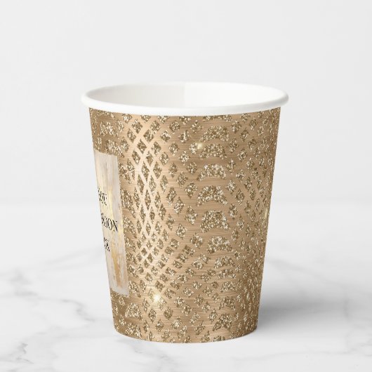 Gouden Glam Glitter Snake Skin Papieren Bekers (Links)