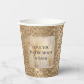 Gouden Glam Glitter Snake Skin Papieren Bekers (Voorkant)