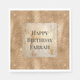 Gouden Glam Glitter Snake Skin Servet