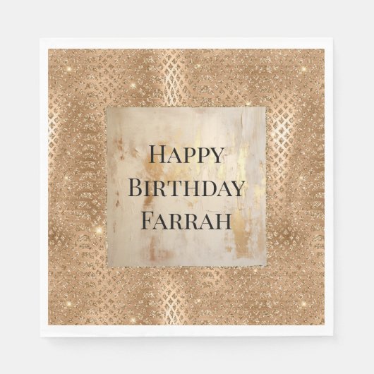 Gouden Glam Glitter Snake Skin Servet (Voorkant)