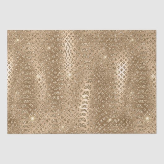 Gouden Glam Glitter Snake Skin Tissuepapier (Voorkant)