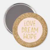 Gouden Glam Glitter Sparkle Glitz Liefde Droom Hoo Magneet (Voorkant / Achterkant)