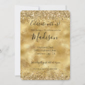 Gouden Glam Glitter Vonken Confetti Kaart (Voorkant)