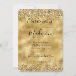 Gouden Glam Glitter Vonken Confetti   Kaart