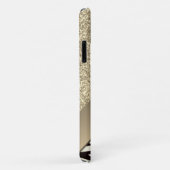 Gouden Glam Glitter Zebra Print Gepersonaliseerd Case-Mate iPhone Case (Achterkant/rechts)