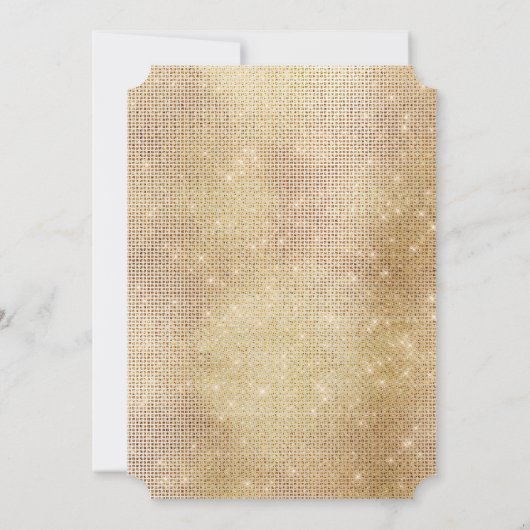 Gouden Glam Glitz Bruiloft Kaart (Achterkant)
