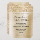 Gouden Glam Glitz Bruiloft Kaart (Voorkant / Achterkant)