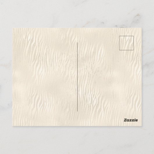 Gouden Glam Glitz Zebra Print Faux Glitter Briefkaart (Achterkant)
