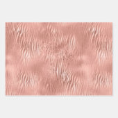 Gouden Glam Glitz Zebra Print Faux Glitter Inpakpapier Vel (Voorkant 3)