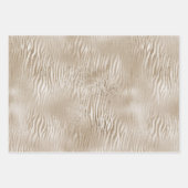Gouden Glam Glitz Zebra Print Faux Glitter Inpakpapier Vel (Voorkant 2)