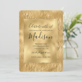 Gouden Glam Glitz Zebra Print Kaart (Staand voorkant)