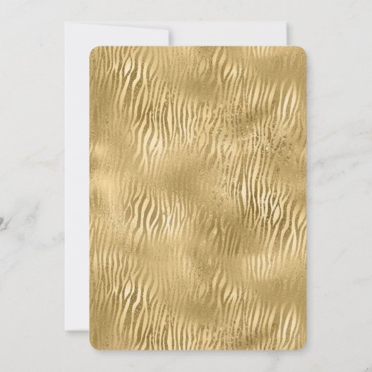 Gouden Glam Glitz Zebra Print Kaart (Achterkant)