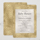 Gouden Glam Glitzy Glitter Luipaard Baby shower Kaart (Voorkant / Achterkant)