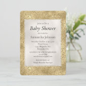 Gouden Glam Glitzy Glitter Luipaard Baby shower Kaart (Staand voorkant)