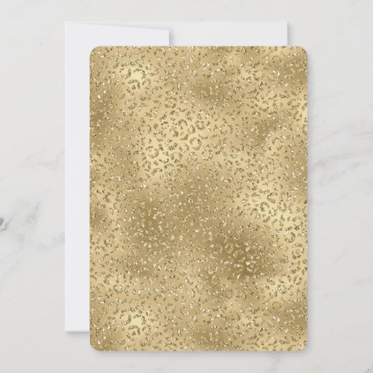 Gouden Glam Glitzy Glitter Luipaard Baby shower Kaart (Achterkant)