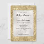 Gouden Glam Glitzy Glitter Luipaard Baby shower Kaart (Voorkant)