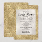 Gouden Glam Glitzy Glitter Luipaard Print Bruids Kaart (Voorkant / Achterkant)