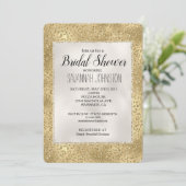 Gouden Glam Glitzy Glitter Luipaard Print Bruids Kaart (Staand voorkant)