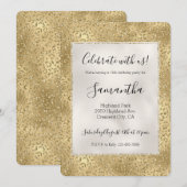 Gouden Glam Glitzy Glitter Luipaardprint Kaart (Voorkant / Achterkant)