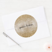 Gouden Glam Glitzy Zebra Print Faux Glitter Ronde Sticker (Envelop)