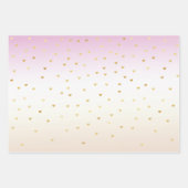Gouden Glam Harten Confetti Ombre Inpakpapier Vel (Voorkant 3)