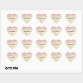 Gouden Glam Harten Confetti Roze Peach Ombre Hart Sticker (Vel)