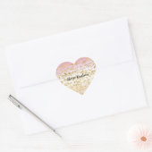 Gouden Glam Harten Confetti Roze Peach Ombre Hart Sticker (Envelop)