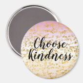 Gouden Glam Harten Confetti Roze Peach Ombre Magneet (Voorkant / Achterkant)