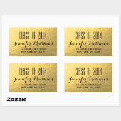 Gouden Glam Klasse van 2014 Afstuderen Adres Stick Rechthoekige Sticker (Vel)