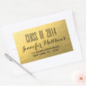 Gouden Glam Klasse van 2014 Afstuderen Adres Stick Rechthoekige Sticker (Envelop)
