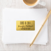 Gouden Glam Klasse van 2014 Afstuderen Adreslabel Etiket (Insitu)