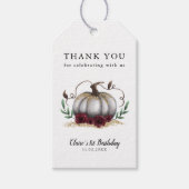 Gouden Glam Kleine Pompoen Verjaardagsfeestje Favo Cadeaulabel (Voorkant)