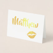 Gouden Glam Kussende Lippen  Folie Kaarten (Voorkant)