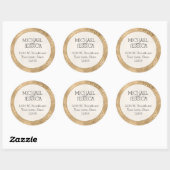 Gouden Glam Leopard Print Gepersonaliseerd adres Ronde Sticker (Vel)