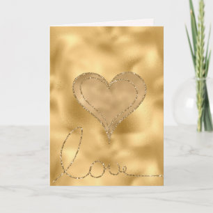 Gouden Glam Liefde Glitter Hart Kaart