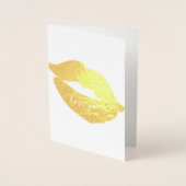 Gouden Glam Lips Kiss Love You Folie Kaarten (Voorkant)