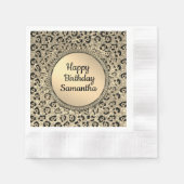 Gouden Glam Luipaard Print Verjaardag Servet (Voorkant)